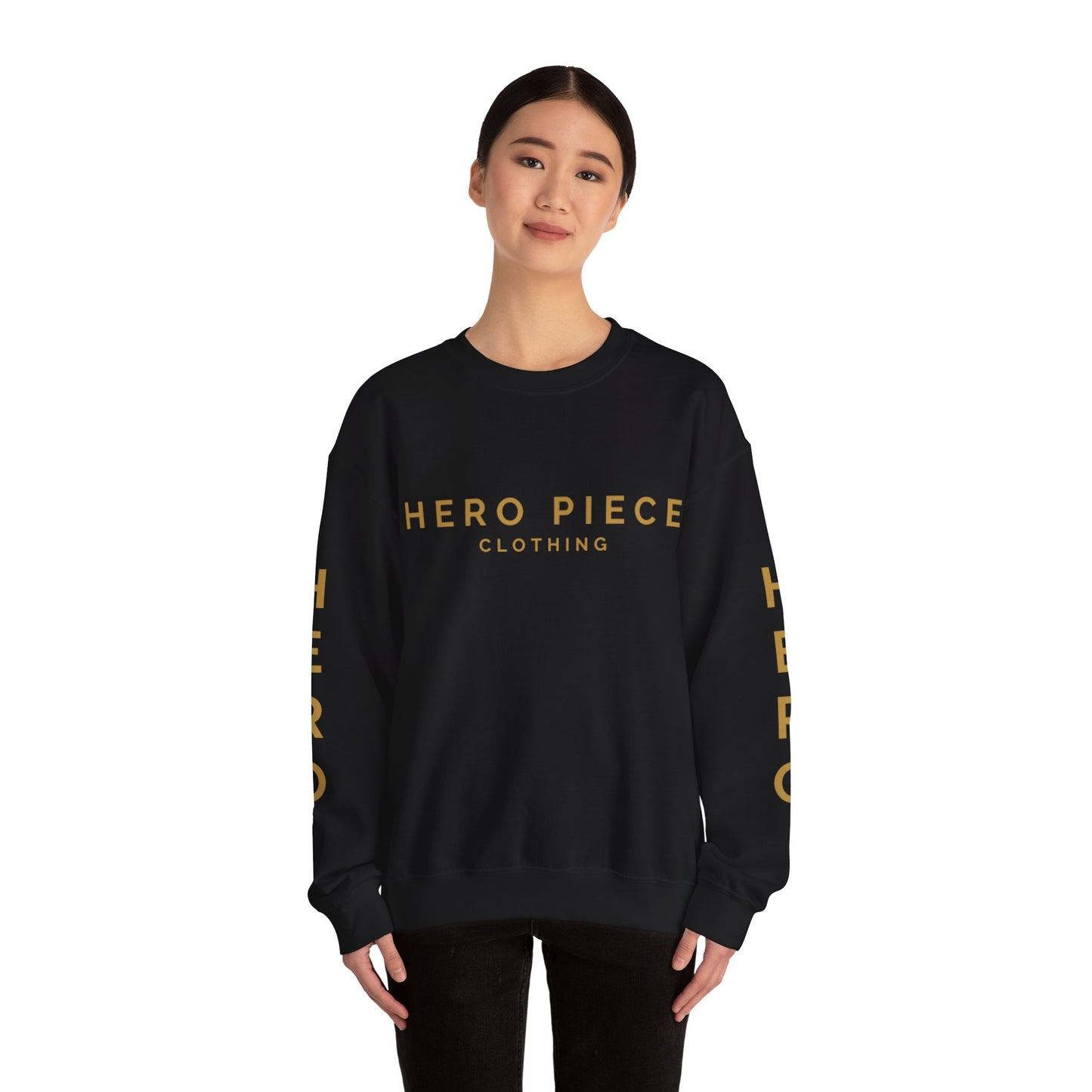 Black Gold Logo Crewneck Sweatshirt, Unisex Jumper, Bold Graphic Sweater, Men Women Pullover, Streetwear Top