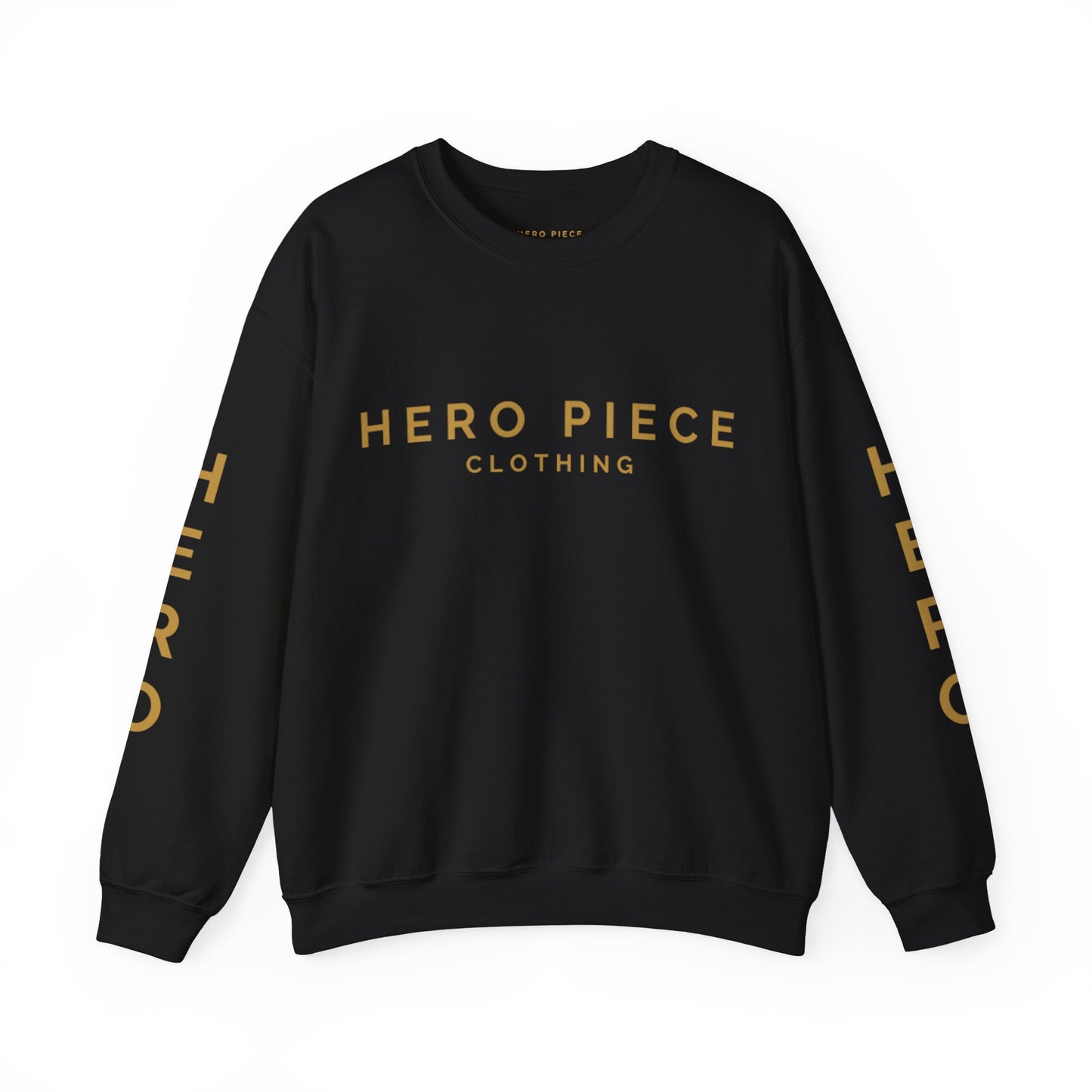 Black Gold Logo Crewneck Sweatshirt, Unisex Jumper, Bold Graphic Sweater, Men Women Pullover, Streetwear Top