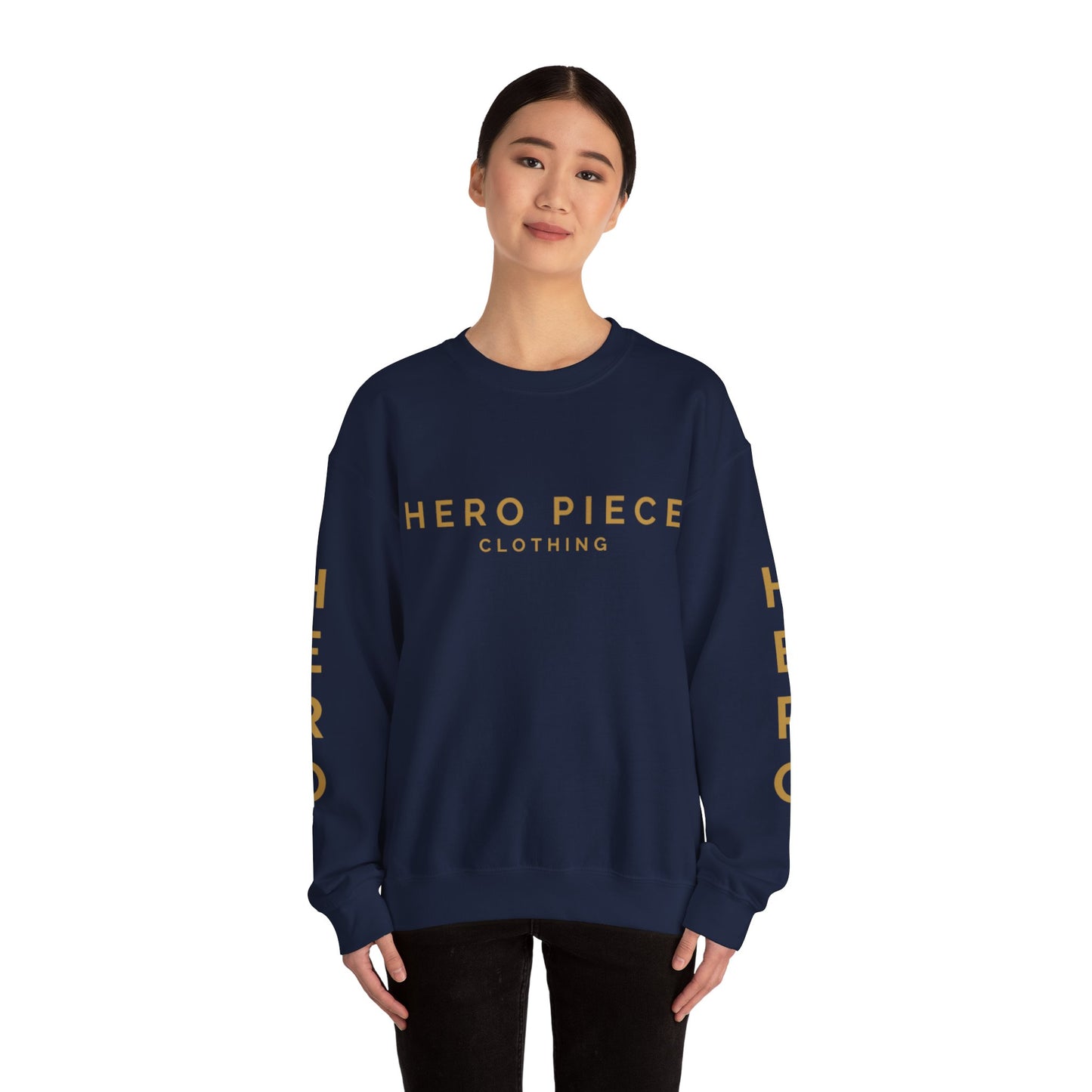 Navy & Gold Logo Crewneck Sweatshirt, Unisex Sweatshirt, Bold Sweatshirt, Navy and Gold Sweatshirt, Logo Sweatshirt, Crewneck Sweater